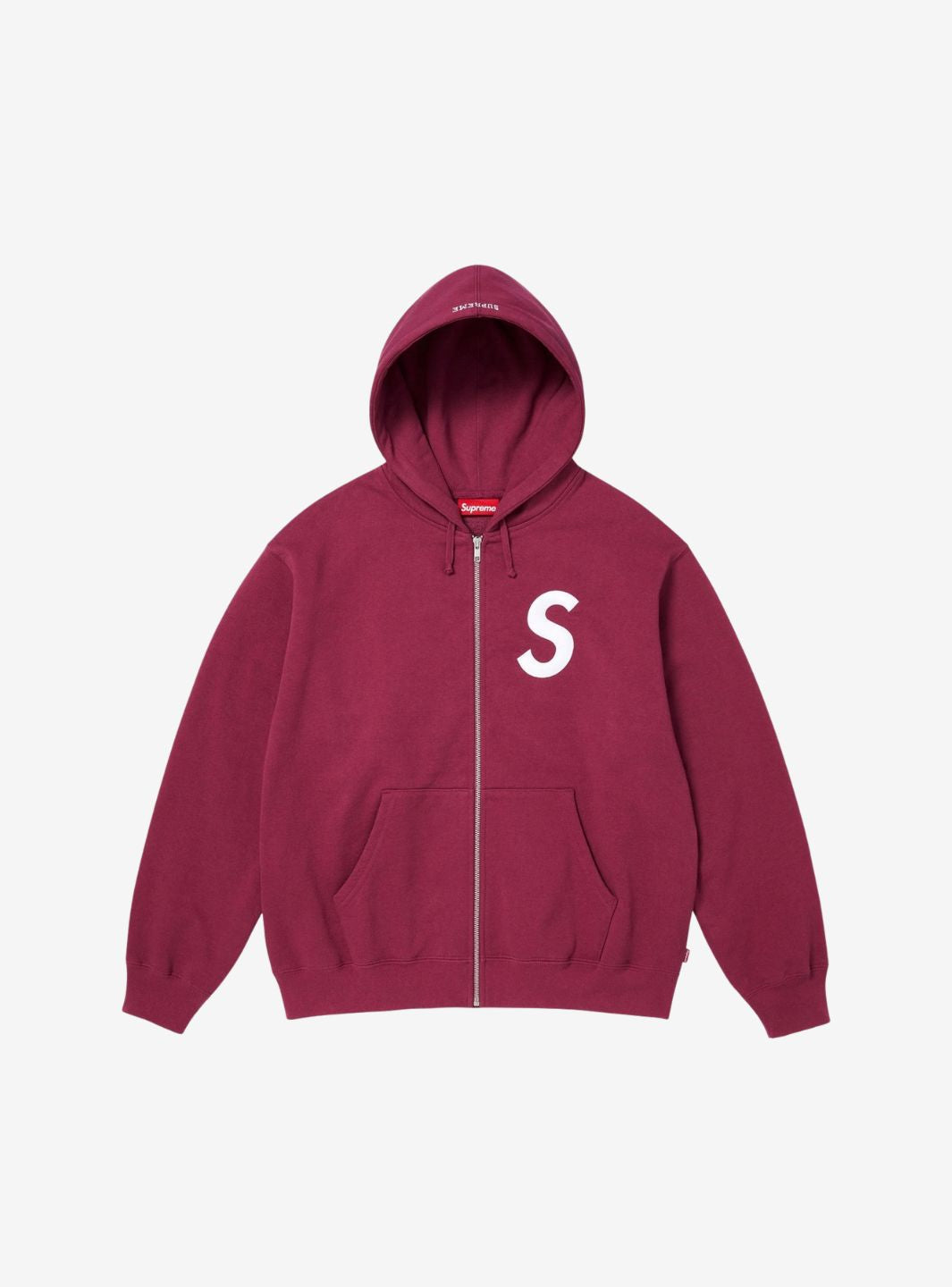 Supreme S Logo Zip Up Hooded Sweatshirt Red (FW25) | ResellZone