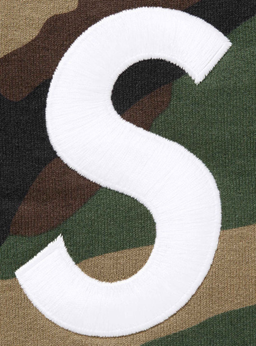 Supreme S Logo Zip Up Hooded Sweatshirt Woodland Camo (FW25) | ResellZone