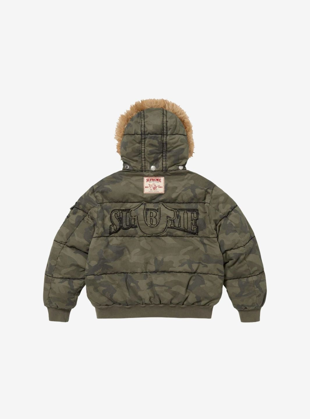 Supreme True Religion Puffer Jacket Olive Camo | ResellZone