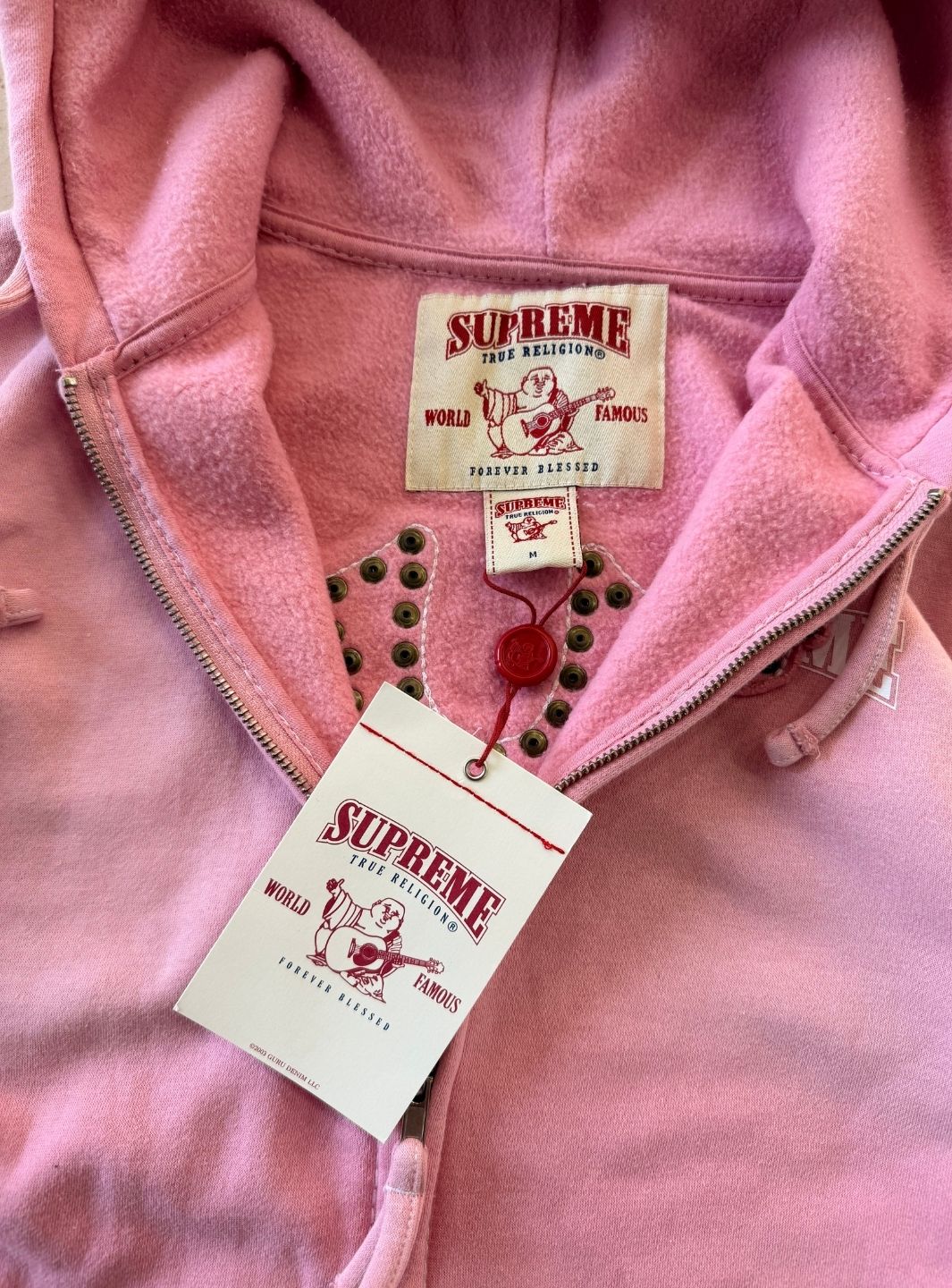 Supreme True Religion Zip Up Hooded Sweatshirt Pink (FW25) | ResellZone