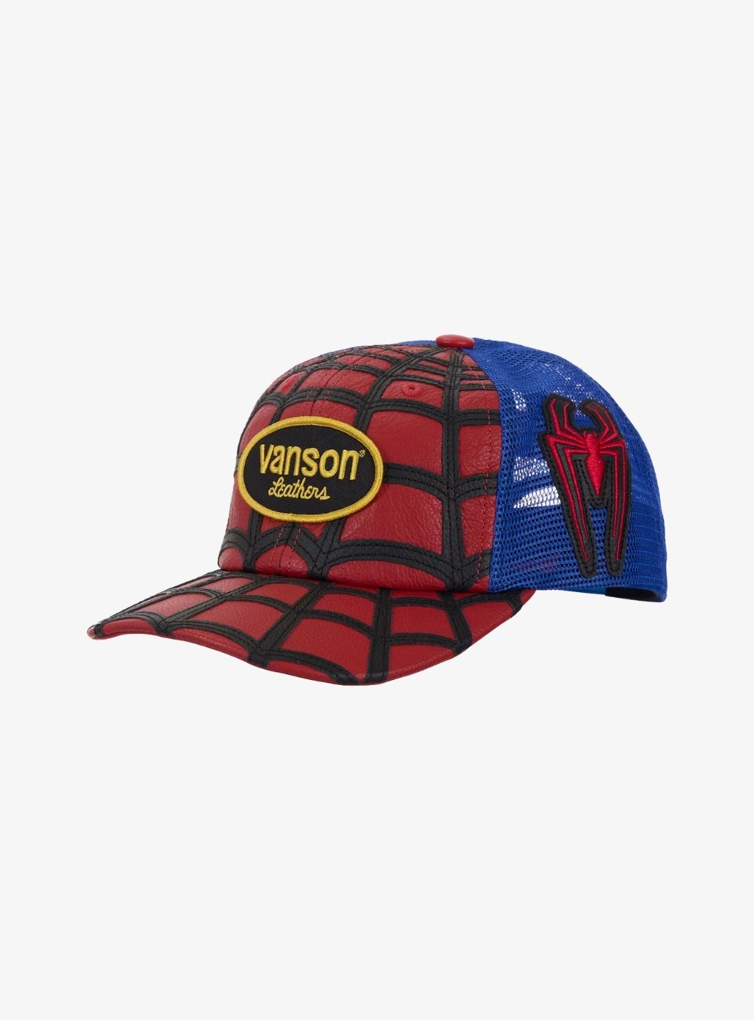 Supreme Vanson Leathers Spider-Man Mesh Back 6-Panel Hat Red