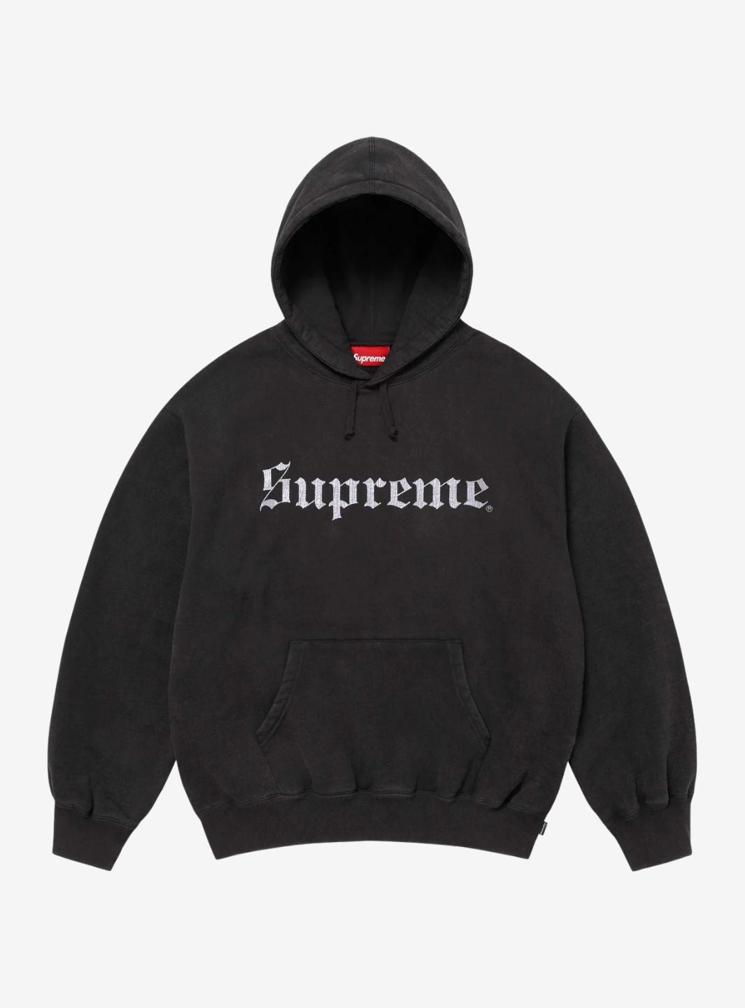 Supreme Washed Old English Hooded Sweatshirt Black | ResellZone