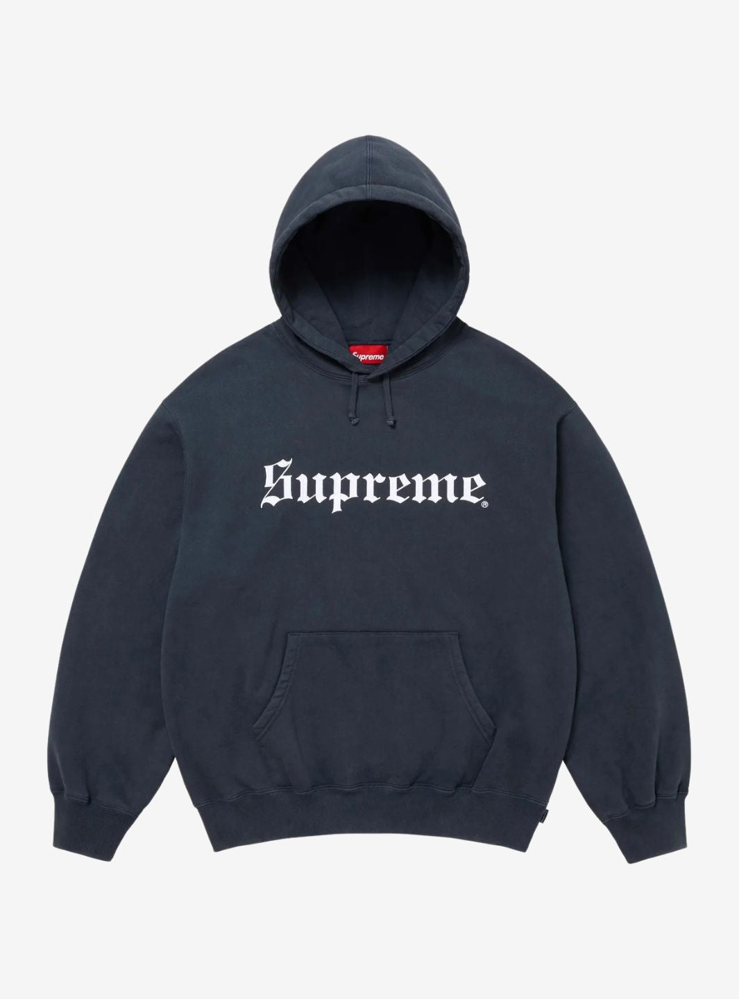 Supreme Washed Old English Hooded Sweatshirt Navy | ResellZone