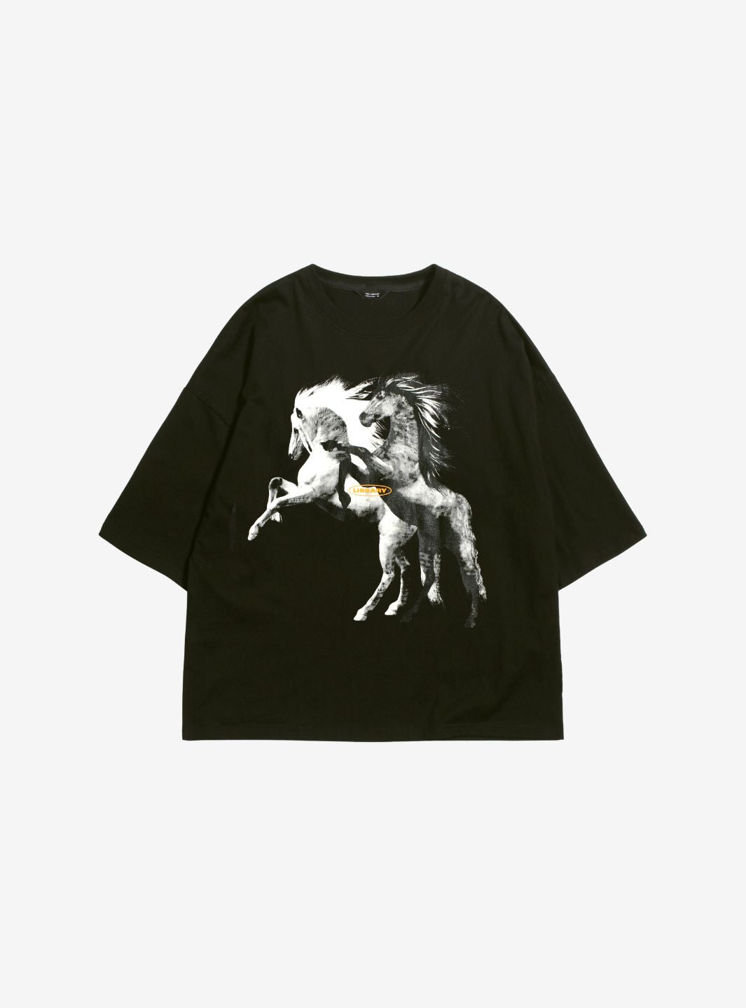 Tee Library Horse Oversize T-Shirt Black | ResellZone