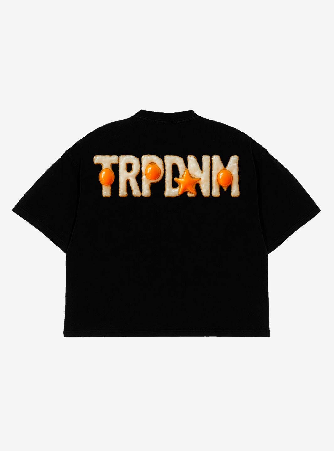 Trap Denim Eggs Black Boxy T-Shirt | ResellZone