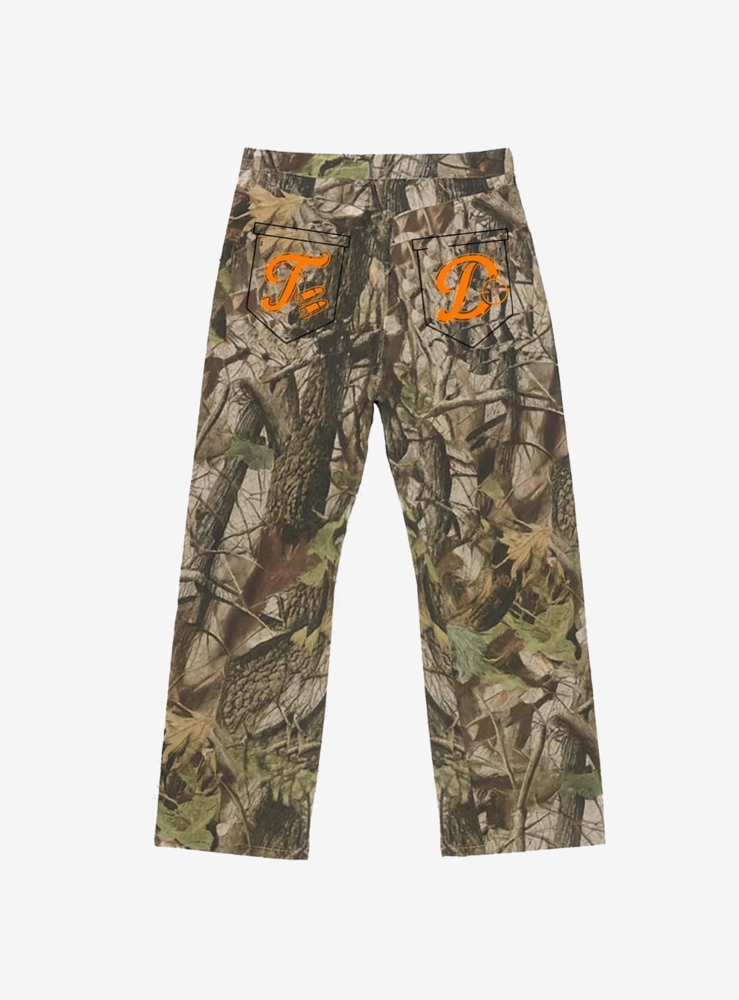 Trap Denim Embroidered Real Tree Baggy Jeans | ResellZone