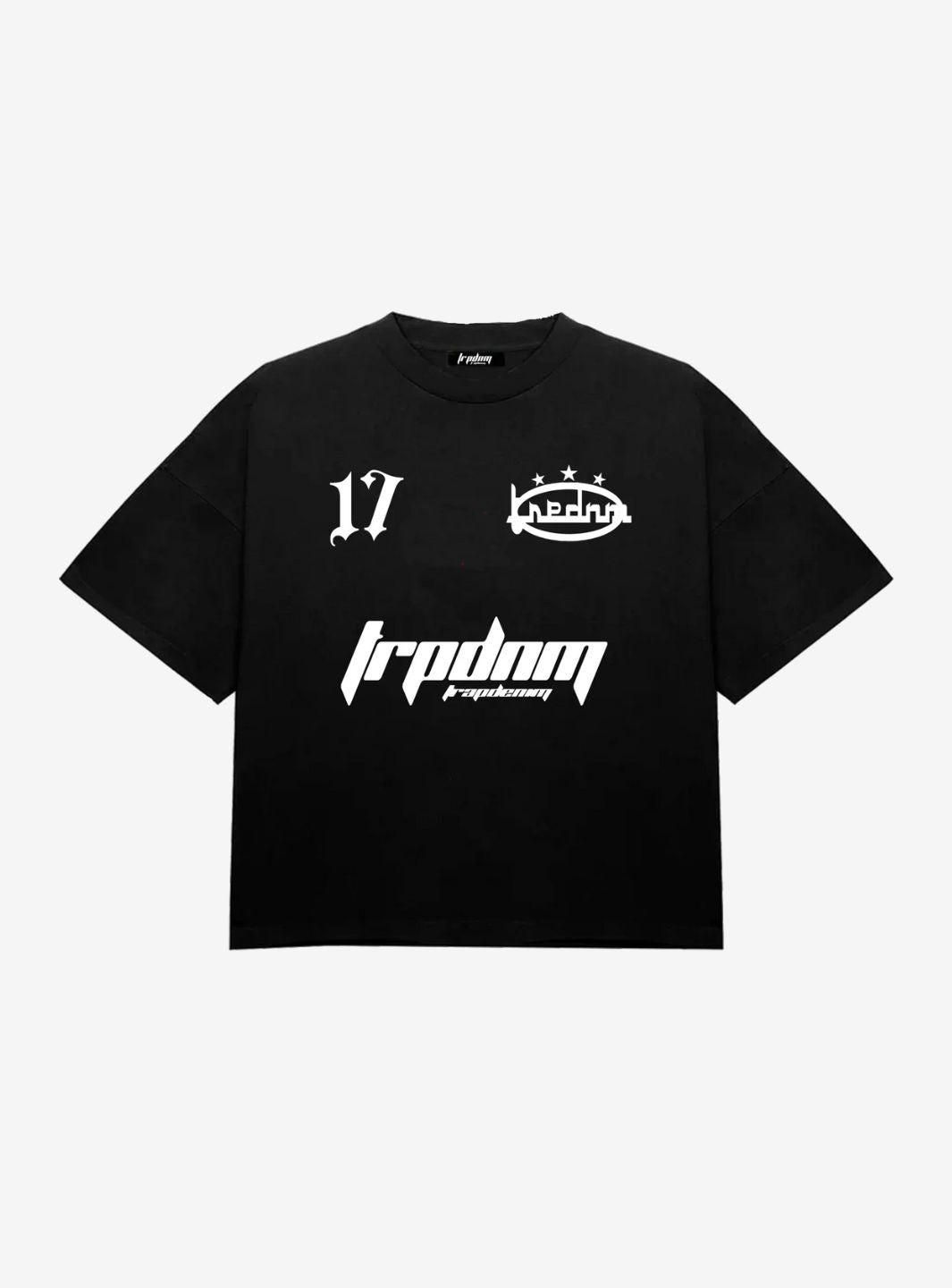 Trap Denim Football T-Shirt Black | ResellZone