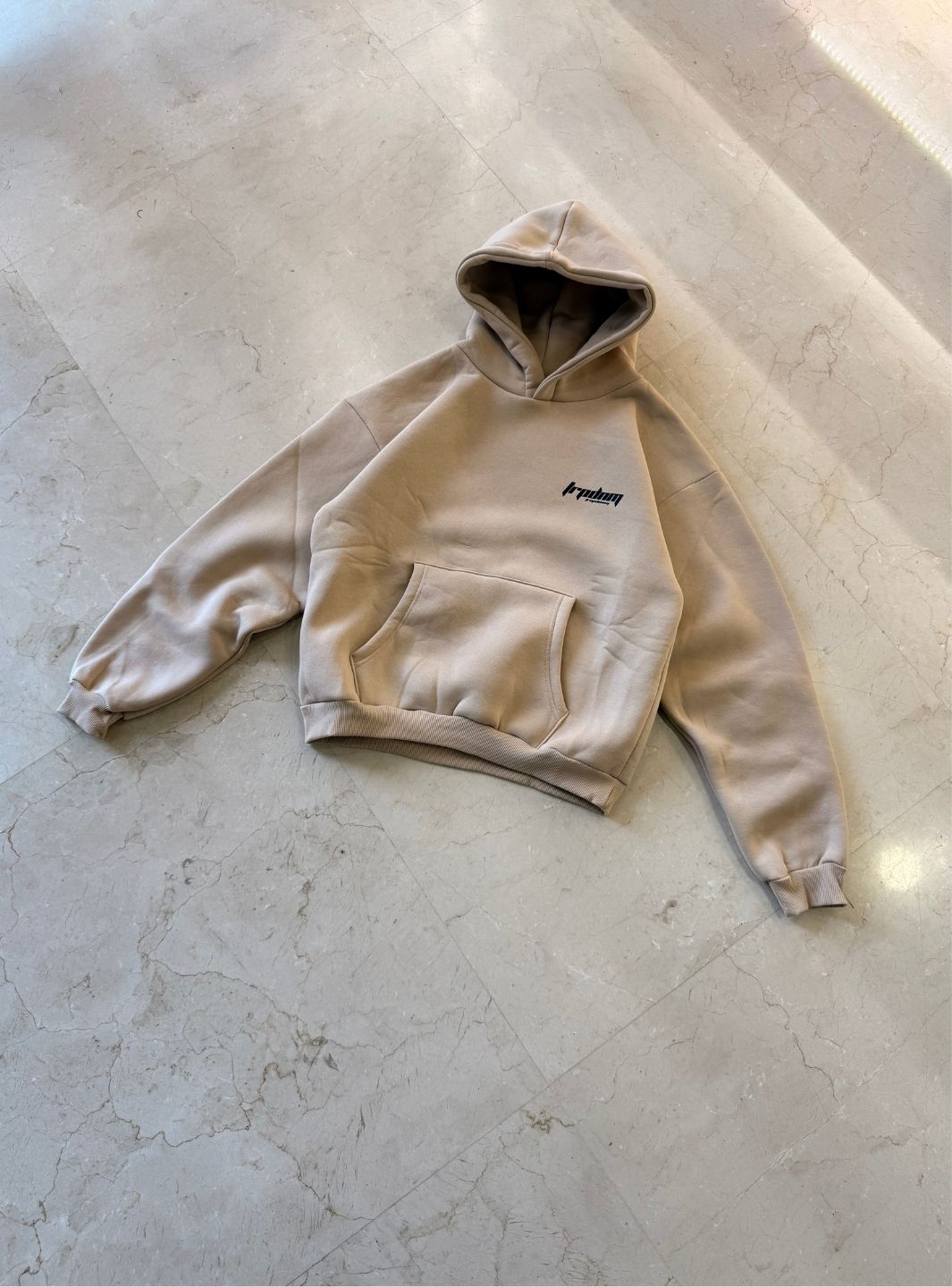 Trap Denim Hoodie Beige | ResellZone