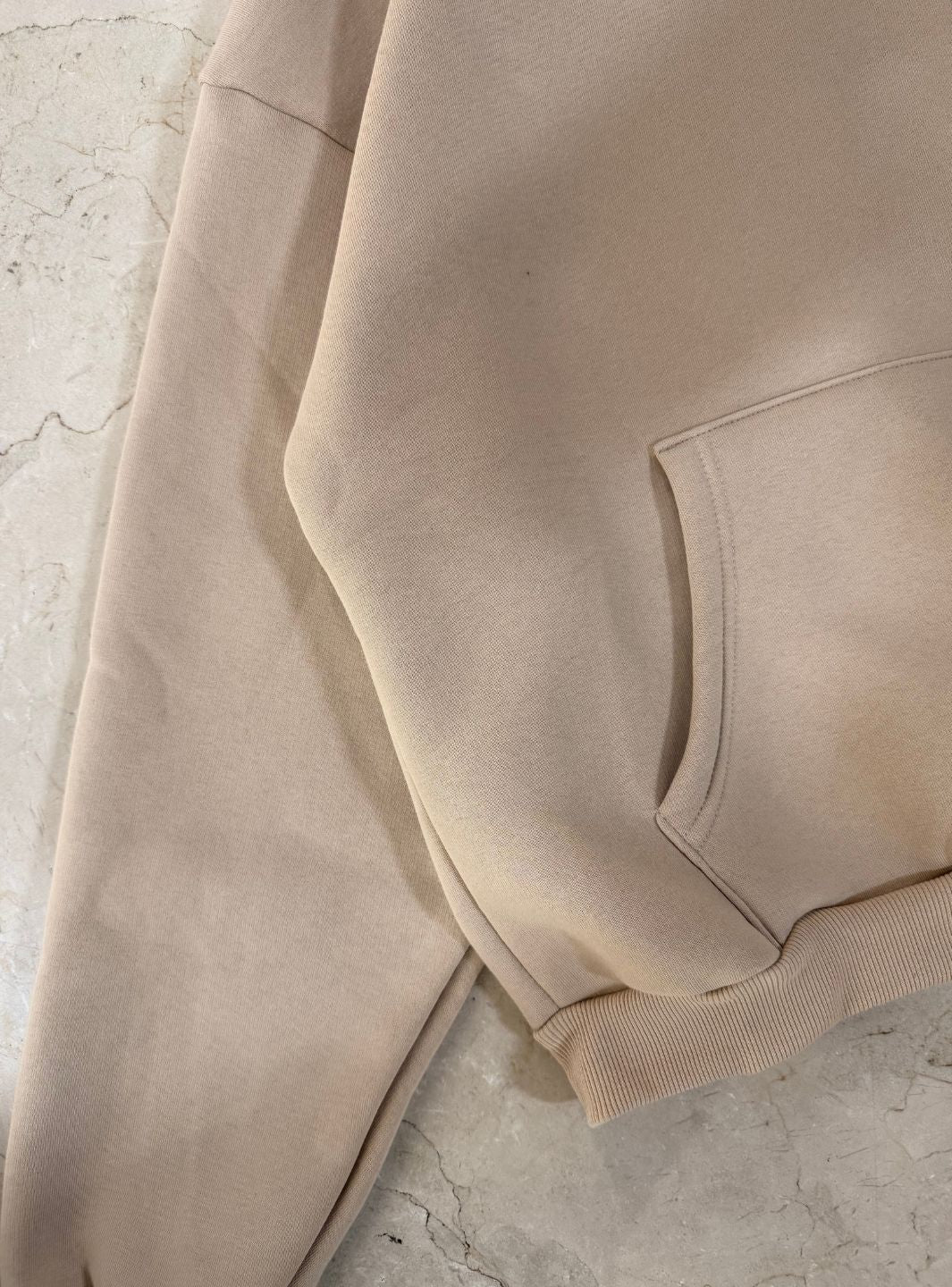 Trap Denim Hoodie Beige | ResellZone