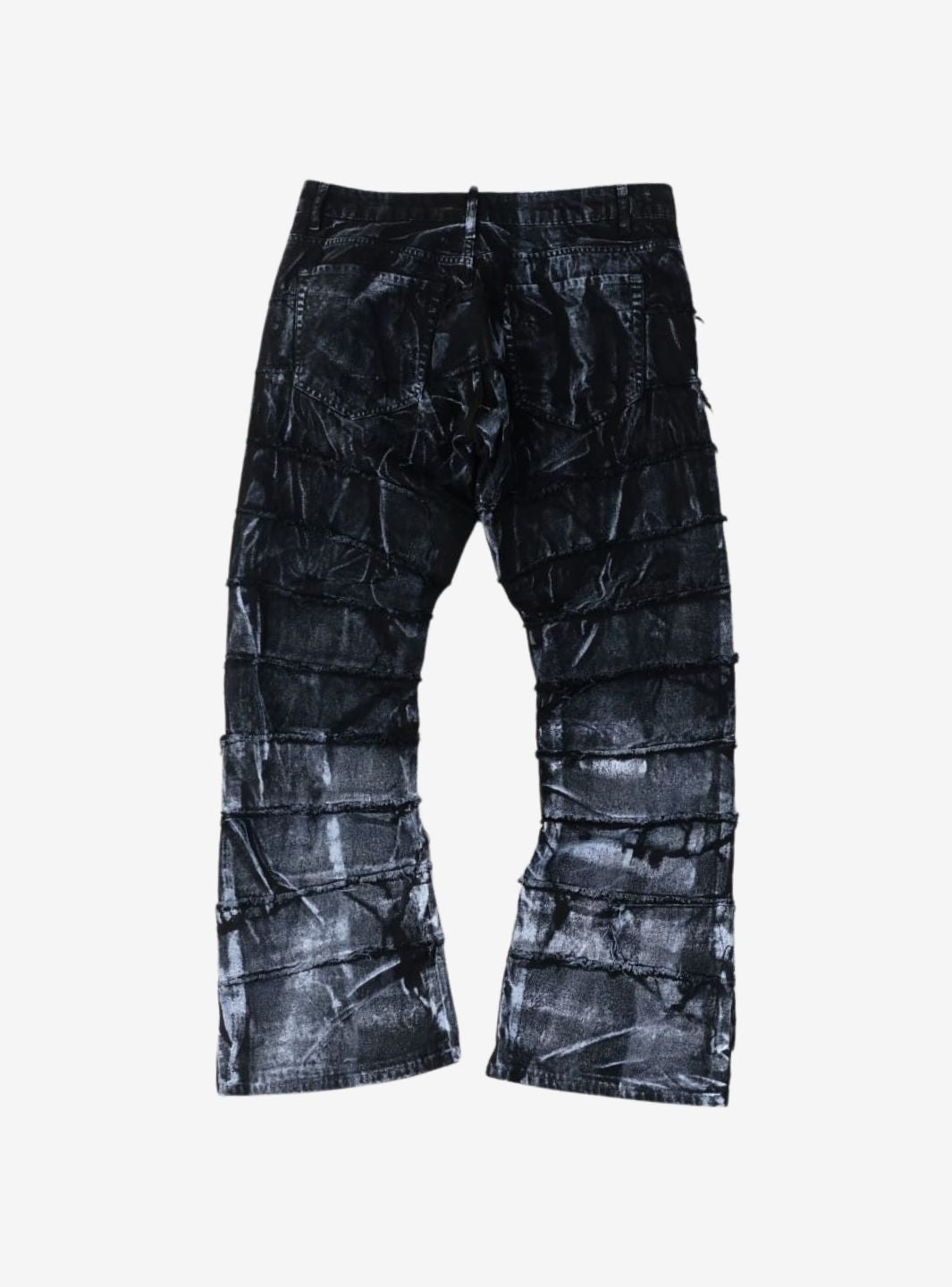Trap Denim Painted Ripped Flare Jeans | ResellZone