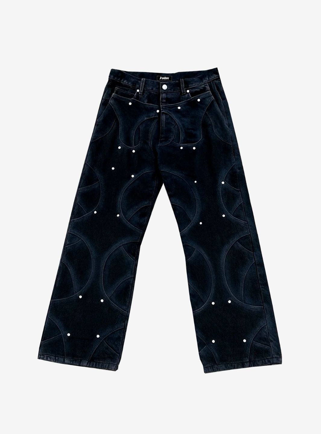 Trap Denim Washed Black Intertwined Jeans | ResellZone