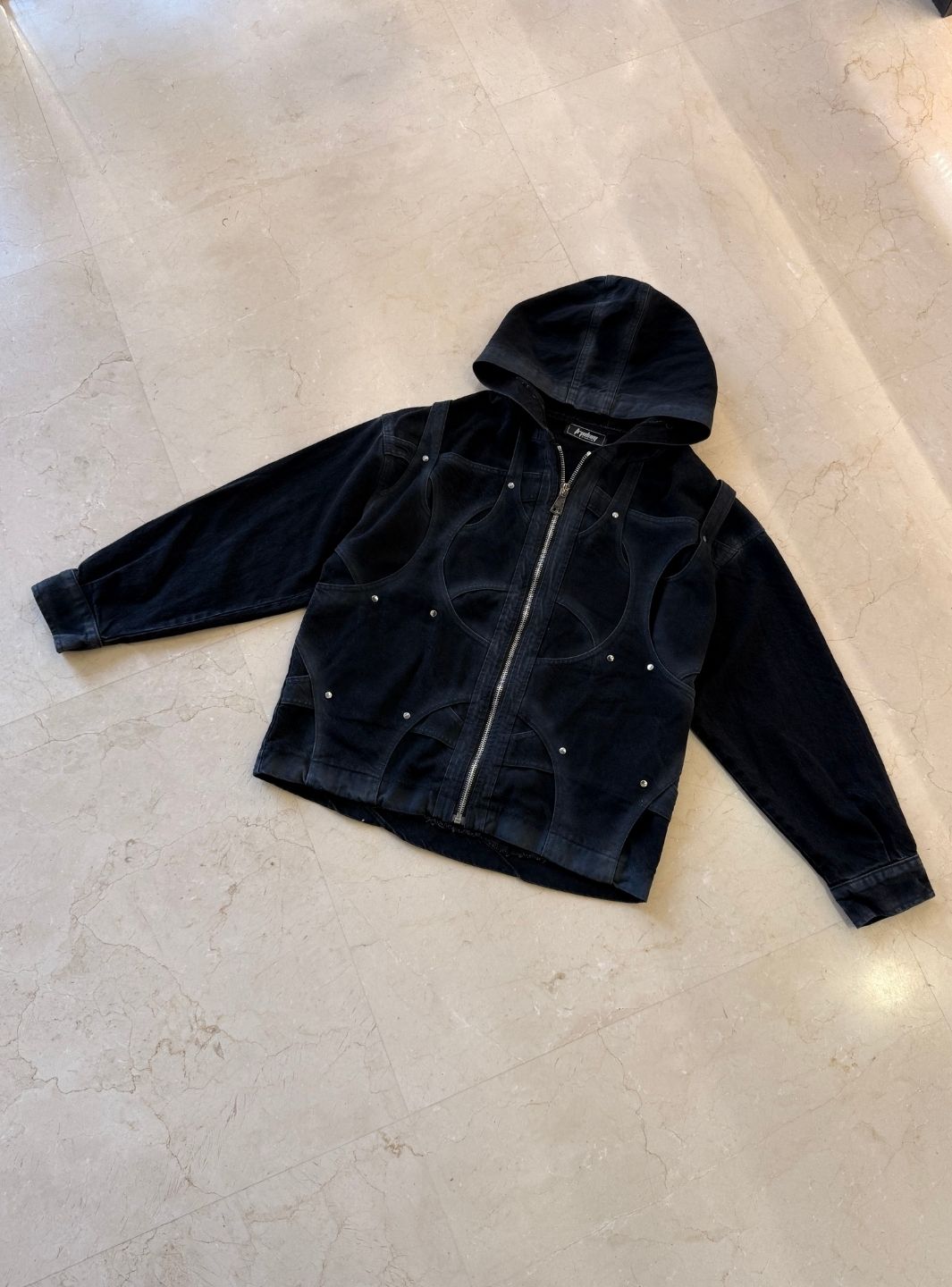 Trap Denim Washed Denim Intertwined Jacket | ResellZone