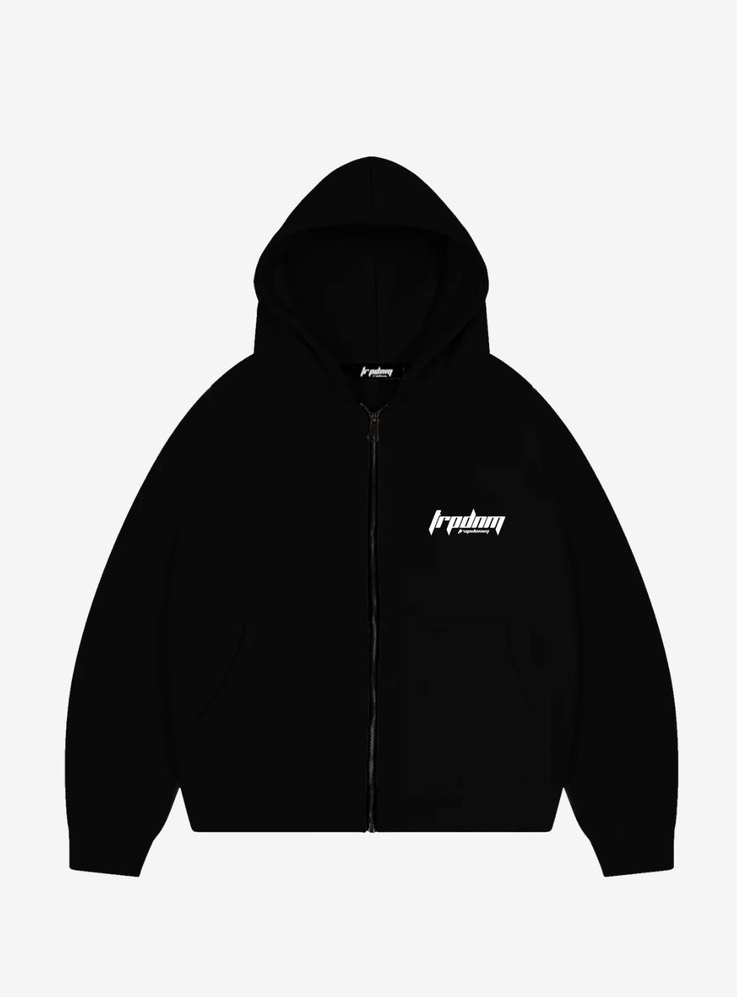 Trap Denim Zip-Up Perfect Hoodie Black | ResellZone