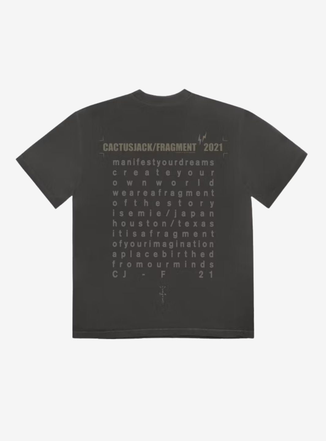 Travis Scott Cactus Jack For Fragment Create T-Shirt Washed Black | ResellZone