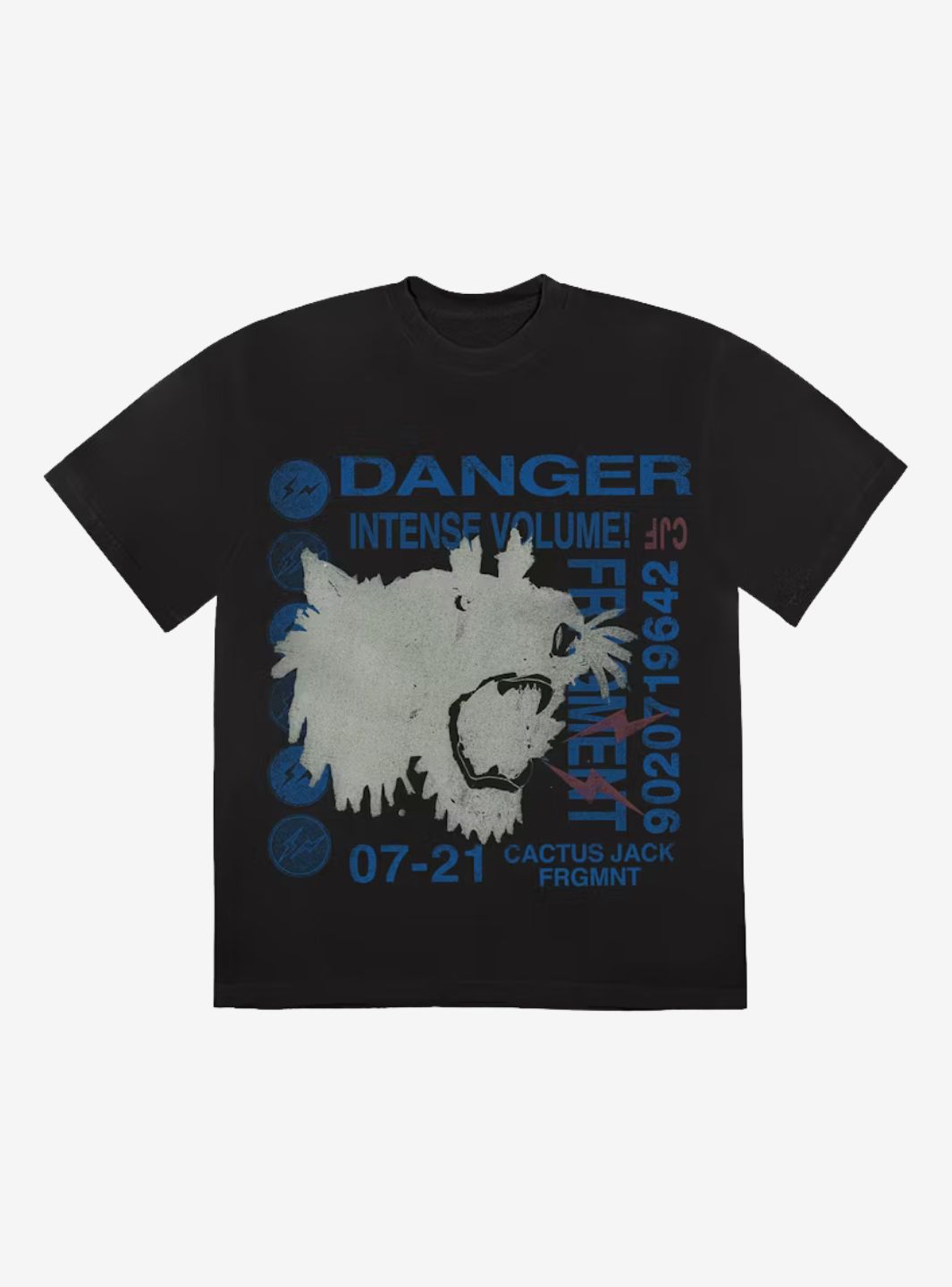Travis Scott Cactus Jack For Fragment Danger T-Shirt Washed Black | ResellZone