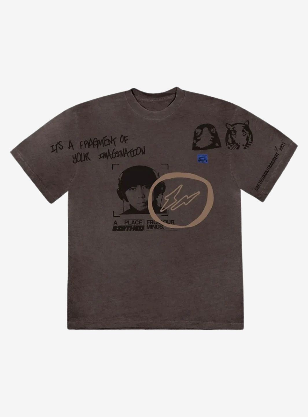 Travis Scott Cactus Jack For Fragment Hiroshi T-Shirt Brown Pepper | ResellZone