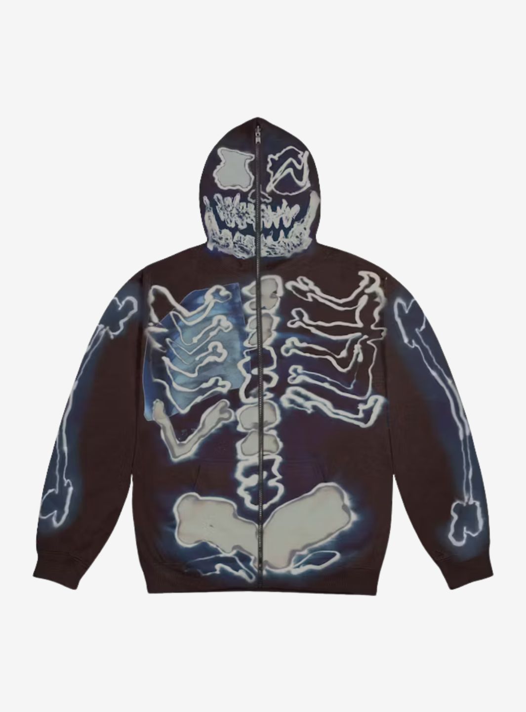 Travis Scott Cactus Jack For Fragment Skeleton Graffiti Full Zip Hoodie Multi | ResellZone