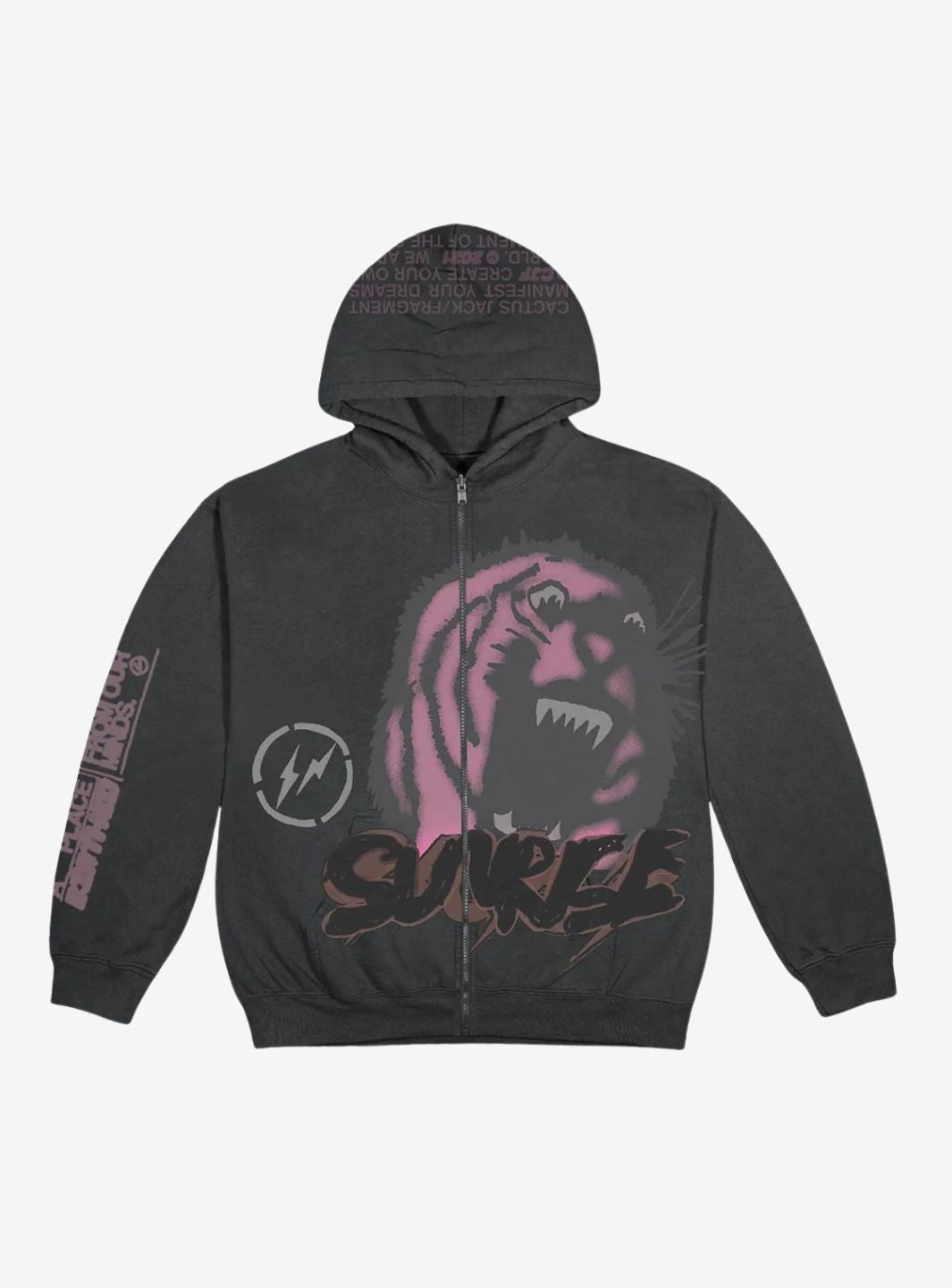 Travis Scott Cactus Jack For Fragment Sunrise Zip Up Hoodie Black | ResellZone