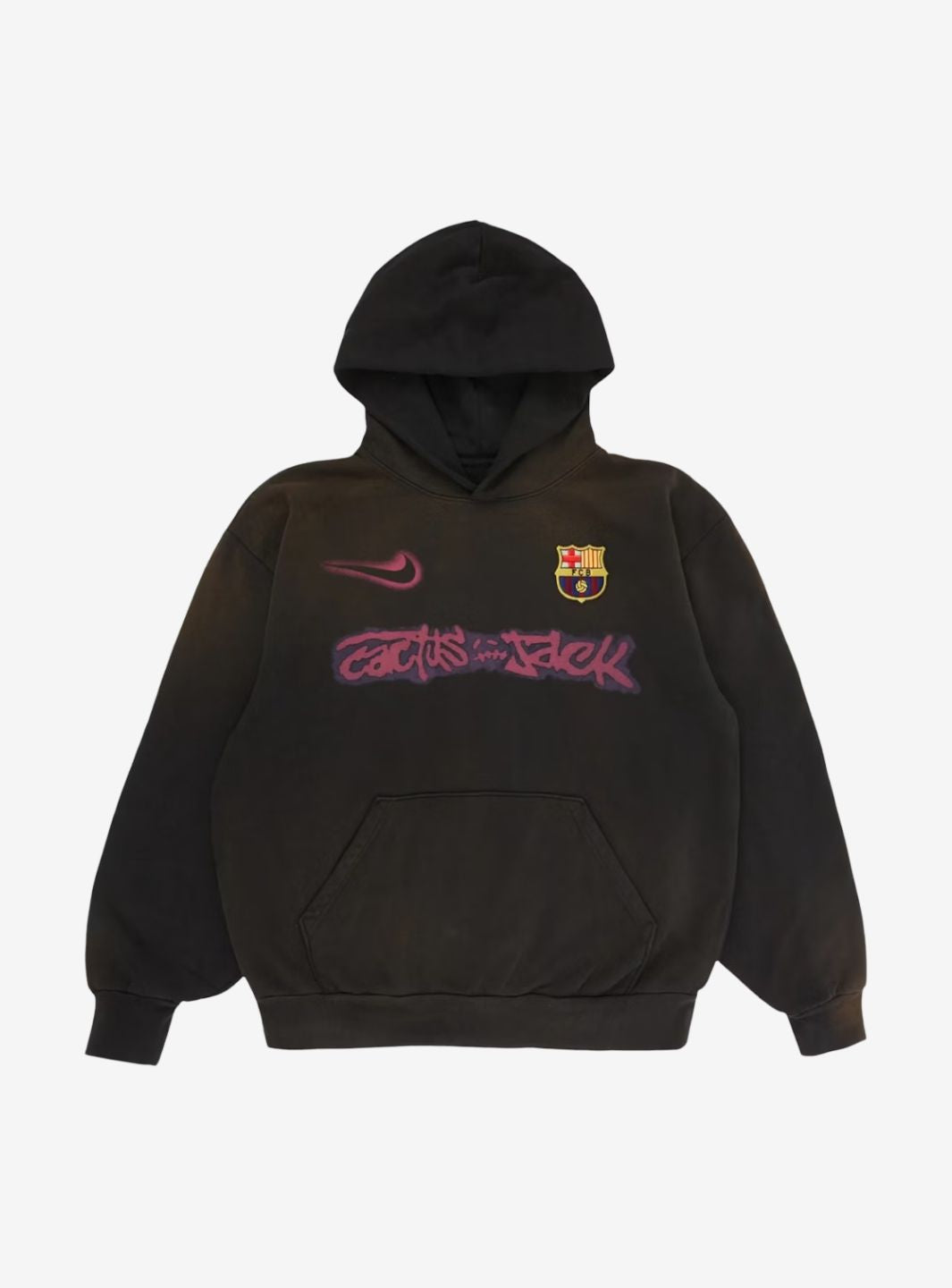 Travis Scott x Nike x FC Barcelona Spray Logo Hoodie Black | ResellZone