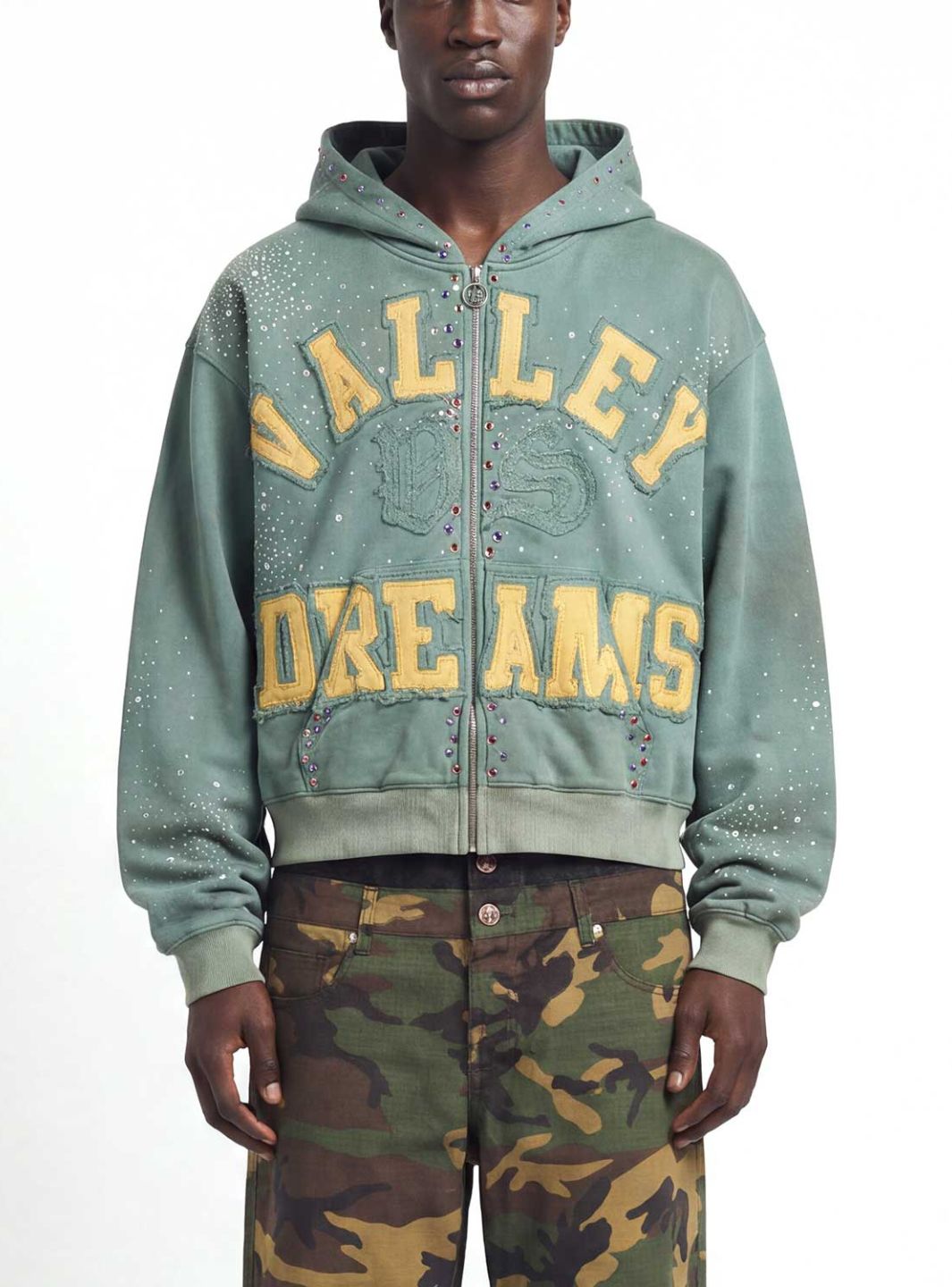 Vale Forever Bank Zip Up Hoodie Dark Mint | ResellZone