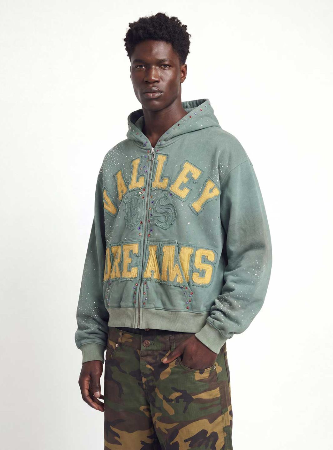 Vale Forever Bank Zip Up Hoodie Dark Mint | ResellZone