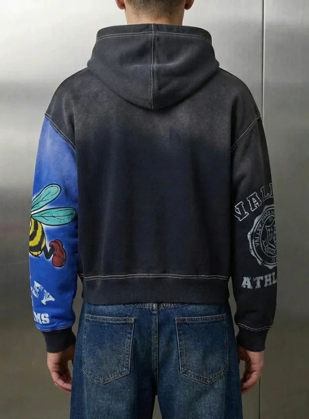 Vale Forever Bipolar Big Zip Up Hoodie Grey | ResellZone