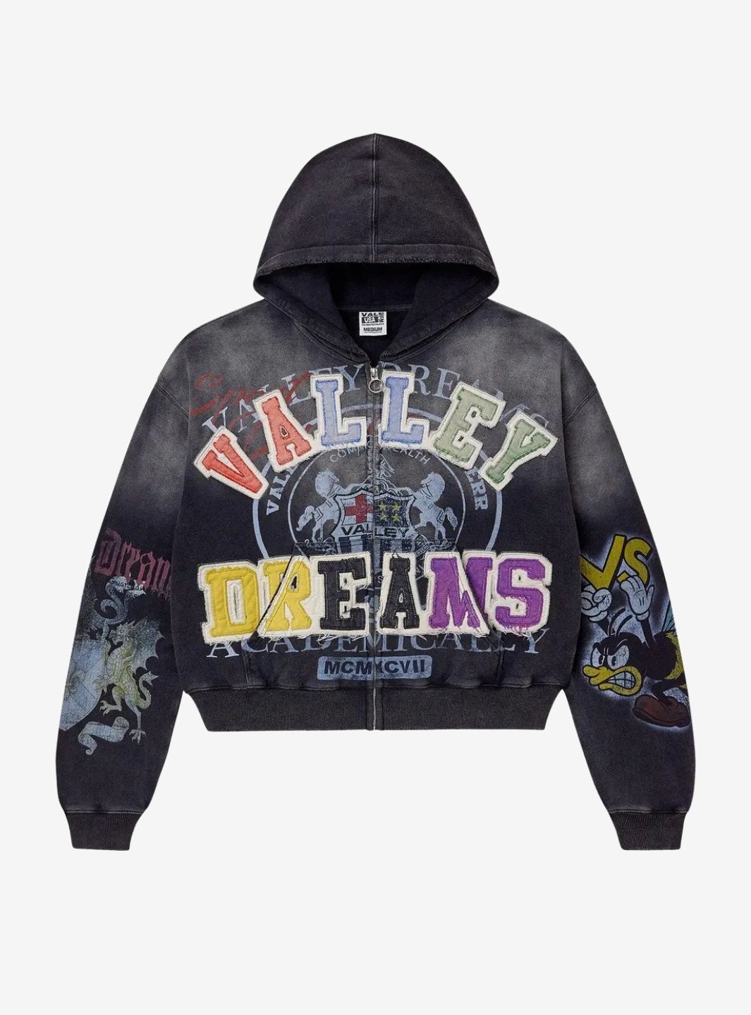 Vale Forever Blasted Zip Up Hoodie Black | ResellZone