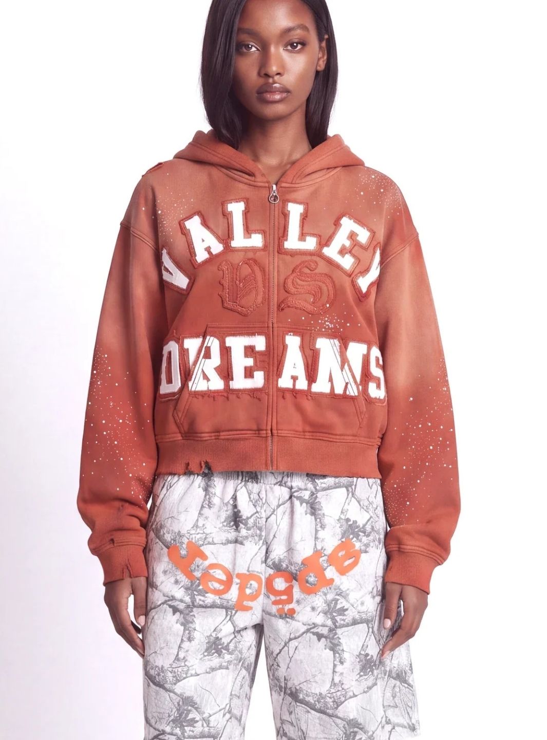 Vale Forever Classico Zip Up Hoodie Orange | ResellZone