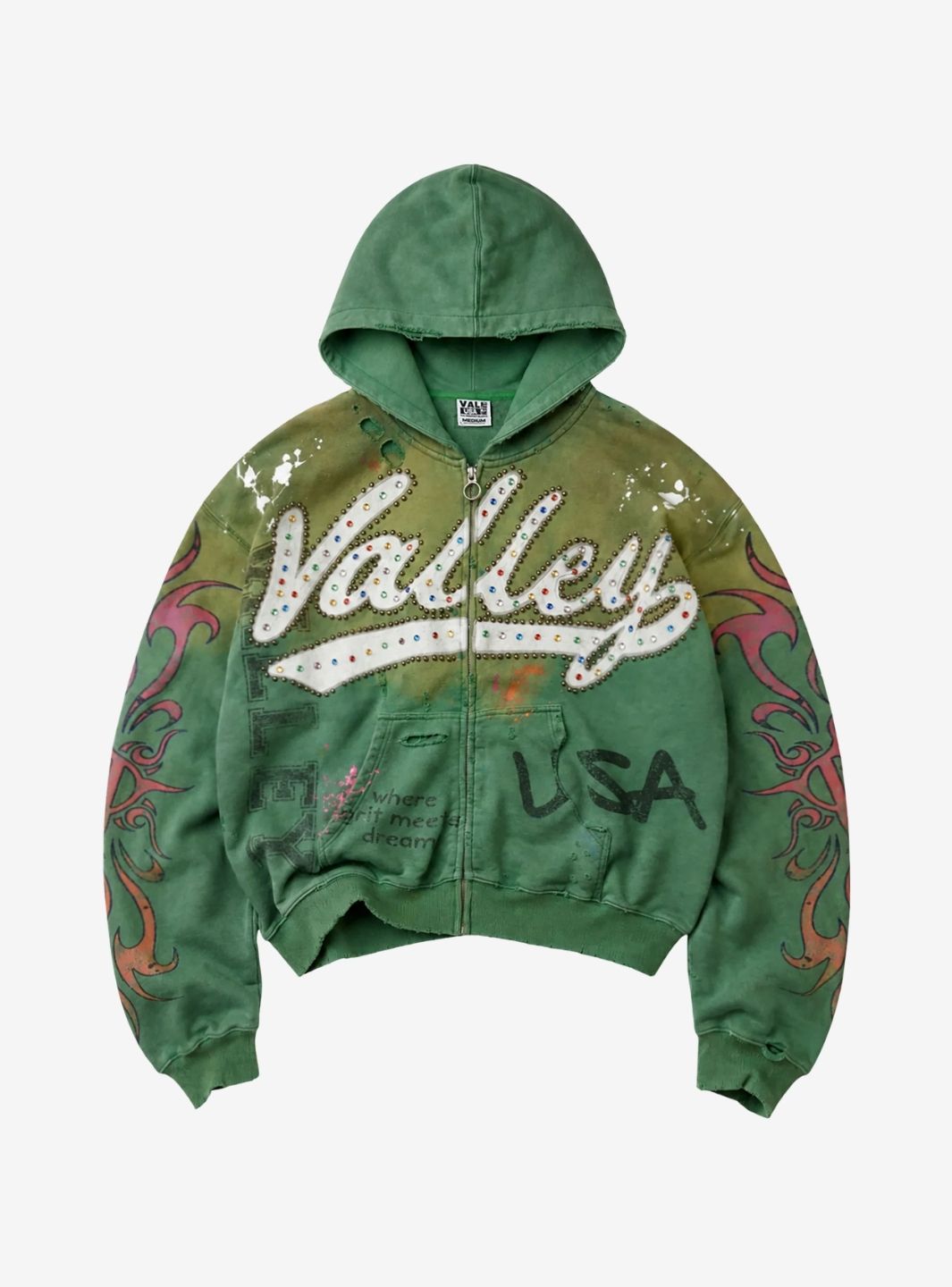 Vale Forever Inferno Zip Up Hoodie Green | ResellZone