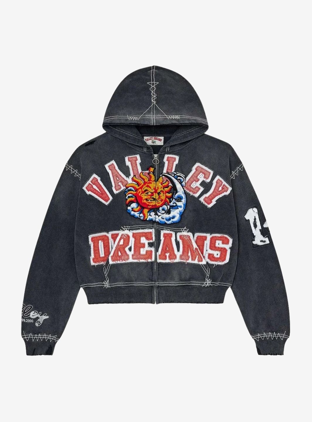 Vale Forever Sunny Zip Up Hoodie Black | ResellZone